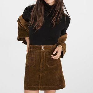 💚 Madewell Green Corduroy A-Line Mini Skirt Size 6 💚